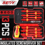 SEDY 13Pcs 1000V Magnetic Insulated Electrician Screwdriver Set VDE Certified V465-94310