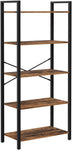 VASAGLE 5-Tier Storage Rack Bookshelf with Steel Frame Rustic Brown and Black V227-9101101007990