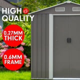 Garden Shed Spire Roof 4ft x 6ft Outdoor Storage Shelter - Grey GSS-BSW-46N-GY