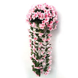 Simulation Flower Wisteria Hanging Basket Simulation Violet Wall Hanging Wedding Home Decoration V1294-YM0901-WE768111