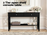 Artiss Console Table 2 Drawers 100CM Black FUR-Z-HS-2D100-BK