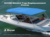 4 Bow Bimini Top Replacement Cover, 2440 mm Long, Durable 600D Marine Grade Waterproof Sun Shade V952-CYZYPDPTHJ96U4ST1001V0