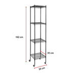 Modular Wire Storage Shelf 350 x 350 x 1800mm Steel Shelving V63-841501