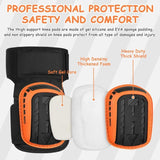 Work Knee Pads Construction, Knee Pads with Robust Foam Padding Gel Cushion Extended Thigh Strap V1237-MS-626-359