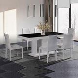 7 Pieces Dining Suite Dining Table & 6X White Chairs in Rectangular Shape High Glossy MDF Wooden V43-DS-ESPR-7PC-WH