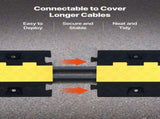 Cable Protector Ramp, 9,979 kg/axle Capacity, 2 Channel Heavy Duty TPU Cord Hose Wire Cover, 31 x 28 V952-SKCDLBHPD2CTEZB4B001V0