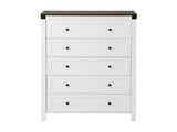 Artiss 5 Chest of Drawers Storage Tallboy White & Walnut FUR-S-CDR-5D-WH-AB