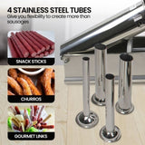 Pronti 5L Sausage Stuffer Stainless Steel with 4 Filling Tubes - Horizontal SSG-STR-HTL-5L