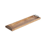 Handcrafted Long Tray w Black Handles 70cm V637-50504TRA