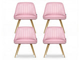 Artiss Dining Chairs Set of 4 Velvet Channel Tufted Pink UPHO-D-DIN203C-VEL-PKX4