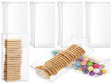100PCS Clear Plastic Storage Boxes, 2" x 2" x 5.9" Transparent Present Boxes with Protective Film, V1192-AZ-W-18360