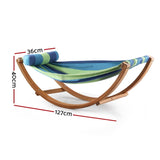 Gardeon Hammock Bed Outdoor Camping Kids Timber Hammock Rocking HM-TIM-ARC-KIDS-BLUE