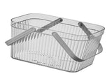 Bath Organizer Basket Stylish Clear Stripe Large Capacity Shower Storage Organizer with Handle for V1294-YM0703-3117230123813