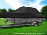 Seamanship Boat Cover 25-27ft Trailerable Jumbo Marine 600D Heavy Duty Black TJBC-2527-BK