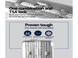Wanderlite 28 Inch with TSA Lock StainlessSteelWrappedCorners Hard Shell Travel Suitcase LUG-ALU-28-SILVER