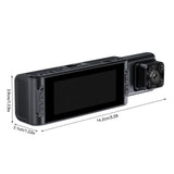 Dual Channel Dash Cam Front and Interior, 3.16 Inch Screen 1080P Recording with WiFi App, Infrared V1366-AZ2-W-14743