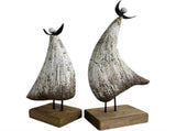 Set 2 Contemporary Wooden Angels Assort 24cm, 20cm V637-12802ANG