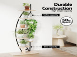 Artiss Plant Stand 6 Tier Ladder Corner Shelf MET-PS-CUR-6T-NT