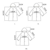 Transparent Hooded Raincoat for Women Ultra Lightweight EVA Material Black Color Midlong Size L V1370-AZ4-16769