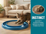 2in1 Round Cardboard Cater, 16" Interactive Cat Toy with Rotating Ball Track, Durable V1192-AZ-W-25055