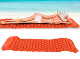 Camping Sleeping Pad Mat Foot Press Inflatable Cushion Mattress for Tent Hiking TravelOrange V1294-YM0901-3117200188115