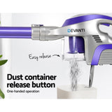 Devanti Handheld Vacuum Cleaner Cordless HEPA Filter Purple 150W VAC-CL-FT-150-GY-PP
