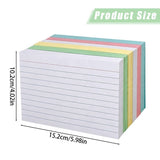 Ruled Index Cards 5.98 x 4.02 Inches 300 Count, Multicolor Lined Note Cards, Thick Blank Flash Cards V1366-AZ2-W-21385