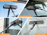 2-in-1 Window Squeegee Cleaning Kit with 10-Section Extension Pole, Rotating Head and 2 Scrubbers V1189-LC-AMZ-00175