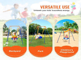 Swing Sets for Backyard, 3-in-1 Toddler Swing Set with 4 Sandbags, Foldable Metal Stand, Easy to V952-AXQQTZSL1RW07PILCV0