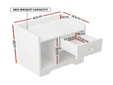 Artiss Bedside Table Drawer Nightstand Side End Table Storage Open Shelf White FURNI-N-BS02-WH