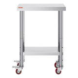 Stainless Steel Work with Wheels 24 x 12 x 32 Inch Prep with 4 Casters Heavy Duty Work V952-SYGZT12X24INDJL01V0