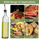 2 Pack Glass Olive Oil and Vinegar Dispenser Bottles with Stainless Steel Pourers, Labels, Brush and V1189-LC-AMZ-00248