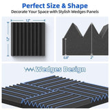 12 Self-Adhesive Acoustic Panels, 30x30x5cm, Black Sound-Absorbing Foam for Effective Sound V1188-MS-325-0017