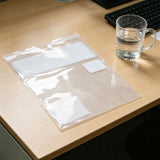 10Pcs Peel and Stick Clear Adhesive Display Pockets for Wall and Desk Waterproof Sheet Protectors V1366-AZ2-W-20259