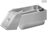 SOGA 12X Gastronorm GN Pan Full Size 1/1 GN Pan 20cm Deep Stainless Steel Tray With Lid GP5406WLIDX12
