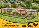 i.Pet Chicken Coop Wooden Pet Run Rabbit Hutch Large Outdoor Cage with Play Area Brown PET-GT-RR-6
