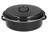 Oval Roaster Enamel Oval Roaster Excellent Heating for Barbucue and Sweet Potato Black for Family V1294-YM0710-3118210252011
