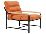 Levede Metal Framed Lounge Chair Velvet in Orange CH1149-BR