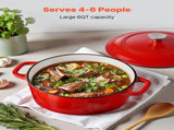Enameled Cast Iron Dutch, 5.7L Pot with Lid and Dual Handles, Heavy-Duty Durable Cookware Pan, V952-ZTHLKX6QTTCTO54AA001V0