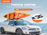 VEVOR Kayak Roof Rack 1 Pair J-Bar, Soft Roof Rack, Top Mount Tie Down, Carrier for kayak, Surf V952-2H1KHJG2J000BSG1PV0