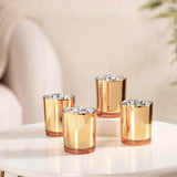 20 Pack Gold Votive Tealight Candle Holders Valentines Day Mercury Wedding Decor Glass Candlestick V382-GOLDS20