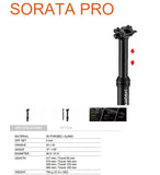 Satori Sorata Pro Height Adjustable Dropper SeatPost Internal Cable 31.6 Diameter 150mm Travel V382-INT150MM316DROPPER
