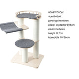 HONEYPOTCAT Leisure Loft With Hammock & Scratch Post - Gray Felt - 127cm V390-DE190360