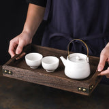 SOGA 2X Large Walnut Rectangle Wooden Tray Breakfast Dinner Serving Board Tea Set Holder Kitchen WODE563X2