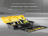 17-inch Yellow and Black Heavy Duty Plastic Toolbox - PP Material with ABS Latches - Lockable, Large V888-ELOSUNG50970