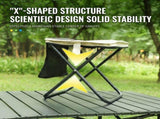 Ultra-Portable Folding Stool with Crossbody Storage Bag Heavy-Duty Carbon Steel Frame, Oxford V1341-ZY-QKTSBGXL-XL-BLACK