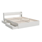 Artiss Bed Frame Double Size Mattress Base wtih Charging Ports 2 Storage Drawers WBED-AURA-D-WH-ABC