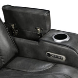 3-1-1 Seater Electric Air Leather Dark Grey Recliner Set V43-SET-EMP-3R-1R-1RGR