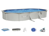Bestway Swimming Pool 610 x 366cm Steel Frame Round Pool Set w/ Filter Ladder BW-POOL-OV-610-56370