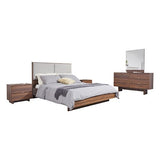 4 Pcs King Bedroom Suite with Dresser in Fabric LED Light V43-BDS-MYLS-4PC-DRS-K